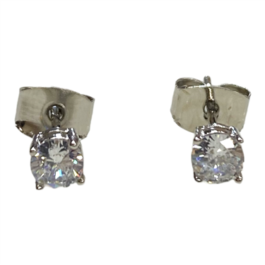 SILVER DIAMOND STUD EARRING