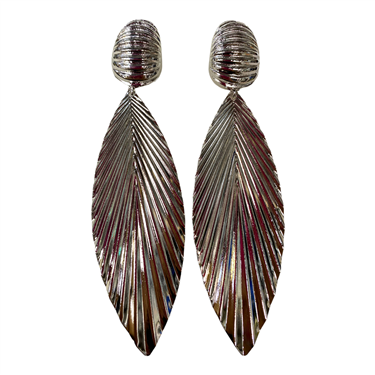 SILVER LEAF FASHION EARRING
