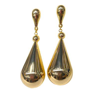 GOLD BIG WATER DROP EARRING