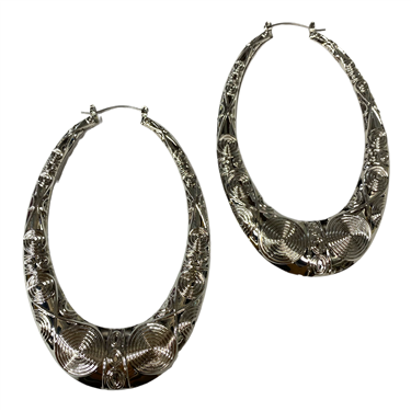 SILVER OVAL HOOP