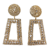 GOLD EXAGGERATED METAL RECTANGLE EARRING