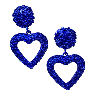 EXAGGERATED METAL HEART EARRING
