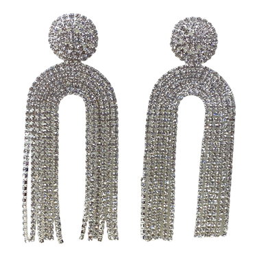 SILVER EXAGGERATE DANGLING EARRING