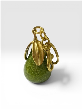 GOLD GREEN PEAR KEYCHAIN