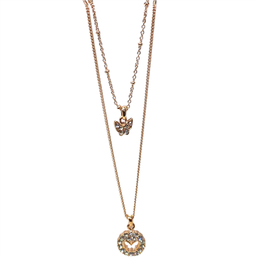 ROSEGOLD DOUBLE BUTTERFLY NECKLACE