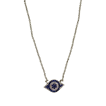 SILVER EVIL EYE NECKLACE
