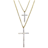 SILVER CROSS DOUBLE LAYER NECKLACE