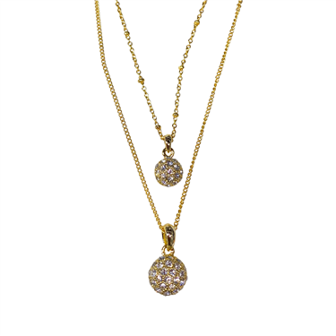 GOLD DOUBLE BALL NECKLACE