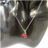 SILVER CHERRY CUBIC ZIRCONIA NECKLACE