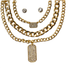 GOLD CUBAN NECKLACE SET