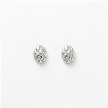 Oval Crackle Textured Stud Earrings