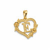Hollow Floral Letter E Heart Pendant