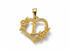 Hollow Floral Letter L Heart Pendant