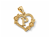 Hollow Floral Letter P Heart Pendant