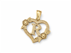 Hollow Floral Letter R Heart Pendant