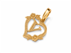 Hollow Floral Letter V Heart Pendant