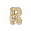 Plated Pave R Letter Pendant