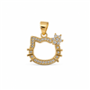 Gold-Plated CZ Hello Kitty Head Pendant