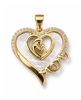 Gold Heart Mother-of-Pearl Mother & Child Pendant