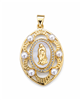 Gold Oval Virgin Mary Pearl Mother-of-Pearl Pendant