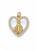 Gold Heart Virgin Mary Mother-of-Pearl Pendant