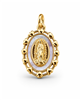 Gold Oval Virgin Mary Mother-of-Pearl Pendant