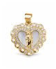 Gold Heart Virgin Mary Mother-of-Pearl Pearl Pendant