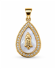 Gold Teardrop Virgin Mary Mother-of-Pearl Pendant