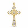 Square CZ Sunburst Cross Pendant