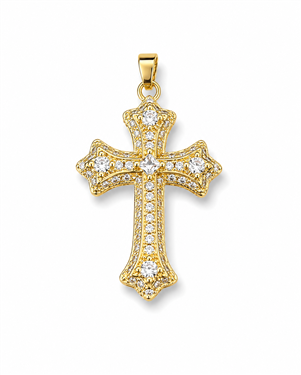 Vintage CZ Cross Pendant