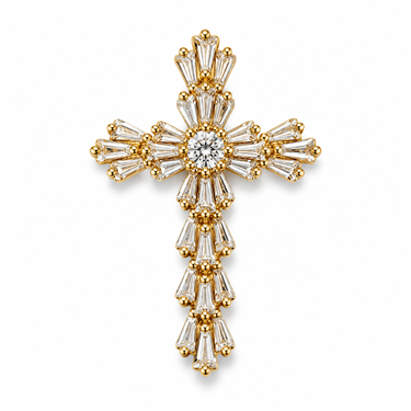 Gold Plated CZ Cross Pendant