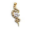 Gold-Plated CZ Snake Pendant