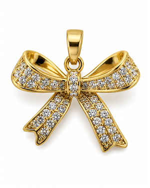 All-diamond bow pendant