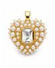 Gold-plated heart-shaped pearl zircon pendant