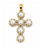 Gold-plated Pearl Zircon Cross Pendant