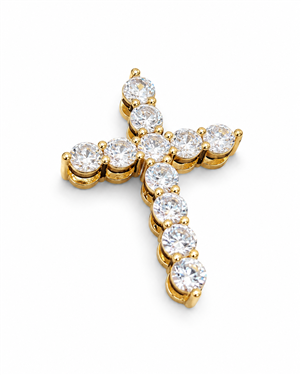 Sparkling Round CZ Cross Pendant