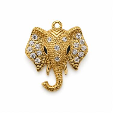 Gold-Plated CZ Elephant Pendant