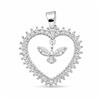Plated CZ Heart Butterfly Pendant