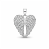 Plated CZ Heart Leaf Pendant