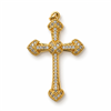 Gold-Plated CZ Vintage Cross Pendant
