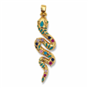 Enamel & CZ Snake Pendant