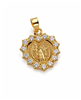 CZ-Encrusted Religious Medal Pendant