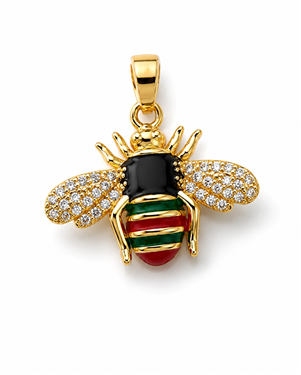 Color-glazed bee pendant
