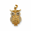 Gold-Plated CZ Owl Pendant