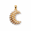 Gold-Plated Pearl Moon Pendant