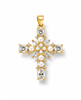 Pearl CZ Cross Pendant