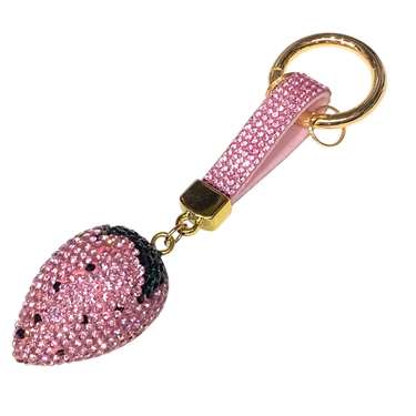 PINK STRAWBERRY KEYCHAIN