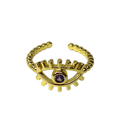 PURPLE EVIL EYE RING