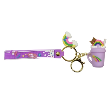 PURPLE RAINBOW CUP KEYCHAIN