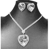 SILVER HEART NECKLACE SET